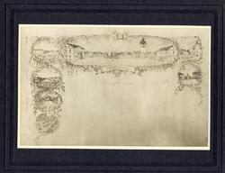 Avfotograferat litograferat brevhuvud, Växjö stortorg i mitt