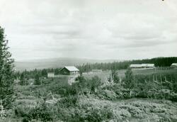 Elbjørsvollen på Smylistølen i 1950 åra.
Til h. er stølsbua 