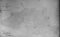 Tegning: Kart over gaarden Haagenstad