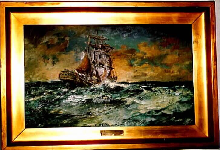 Fregatt 1600-Talet [målning] - Kalmar konstmuseum / DigitaltMuseum