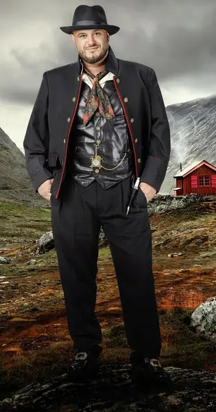David Kirkenes wearing the men's bunad.