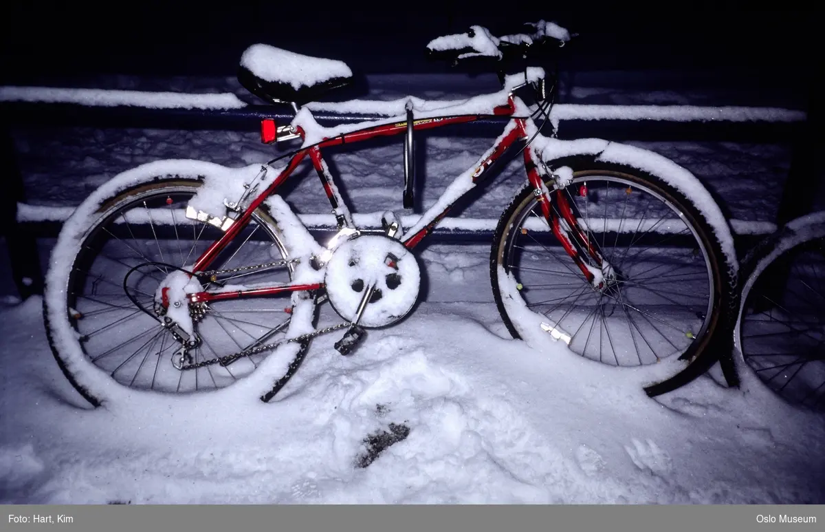 sykkel, snø