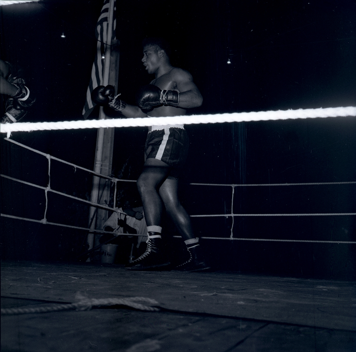 En boxningsmatch. Floyd Patterson boxas i Borgholm.