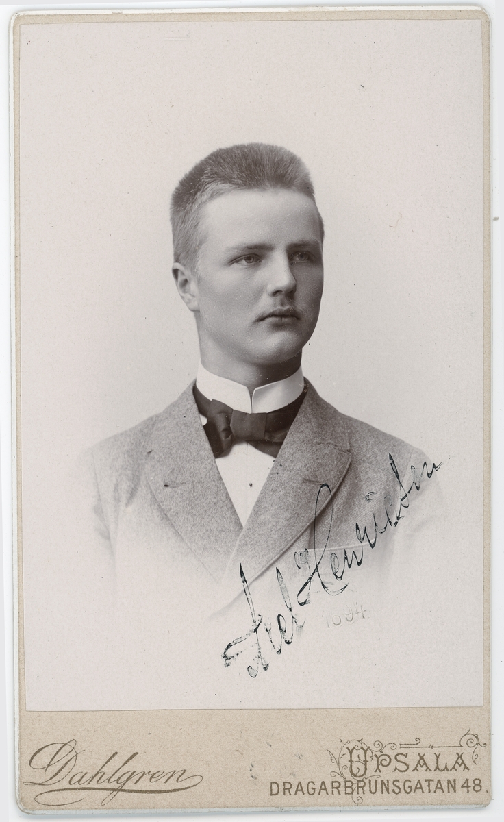 Kabinettsfotografi - agronom Axel Henricson, Uppsala 1894