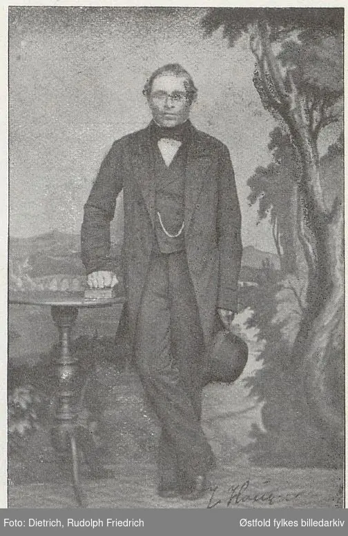Portrett av Johan Simensen Haugen. Ordfører i Tune  1882-1983.