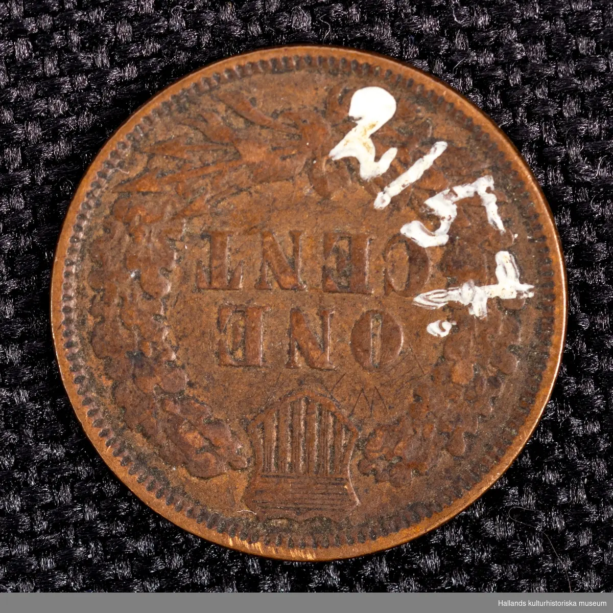 Amerikanskt (USA) mynt, 1 Cent, 1886. 