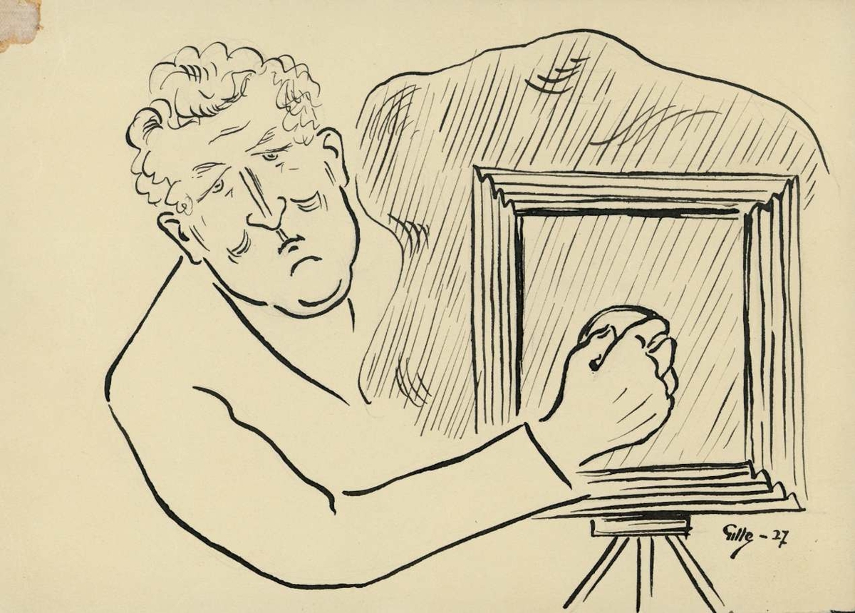 Fotograf Gunnar Sundgren, Uppsala. Teckning 1927.