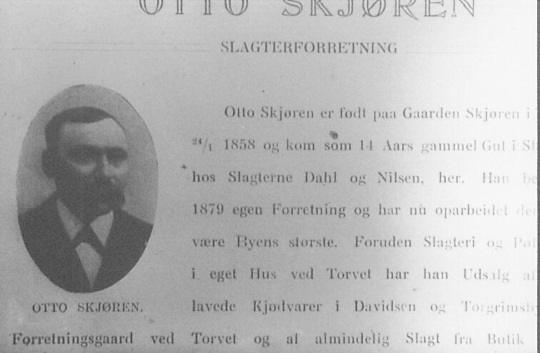 Portrett av og informasjon om slakter Otto Skjøren