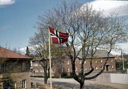 Utsikt fra Ragnhilds gate 1A mot Klostergata og Trondheim Dø
