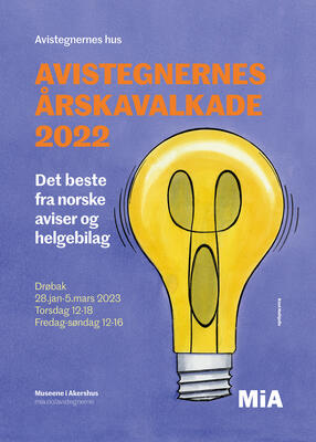 Plakat for årskavalkade 2022 i Avistegnernes hus