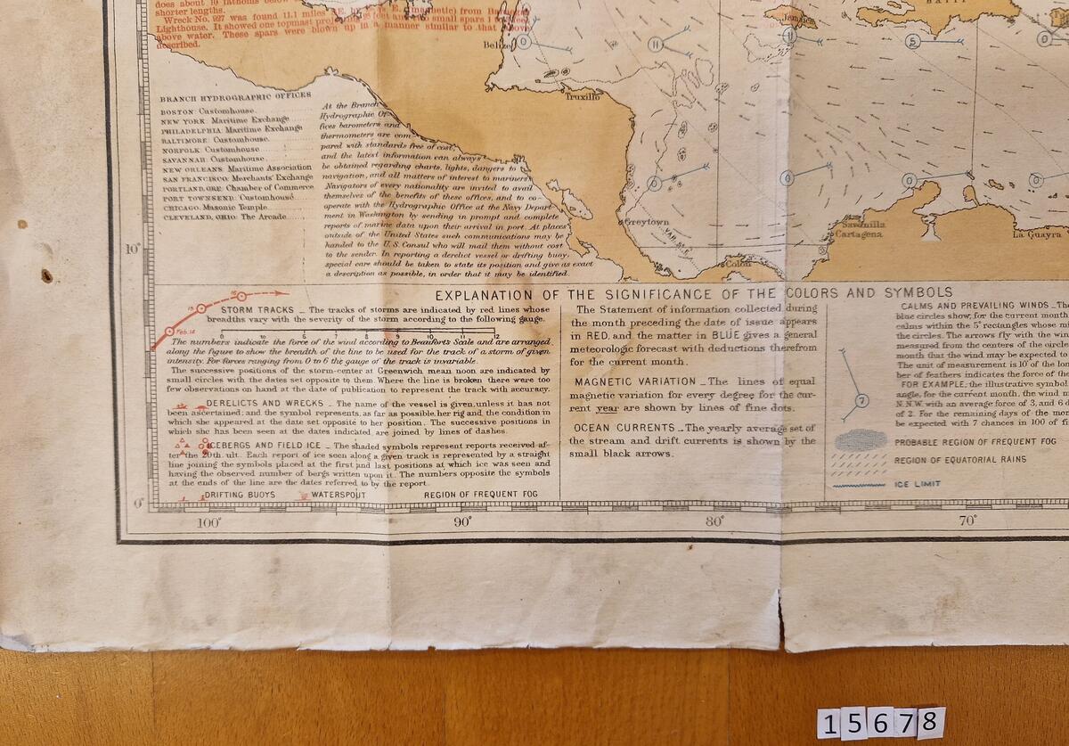 Pilotchart of the North Atlantic Ocean. March 1895.