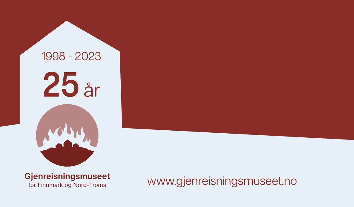 Gjenreisningsmuseets jubileumslogo: 25 år i 2023