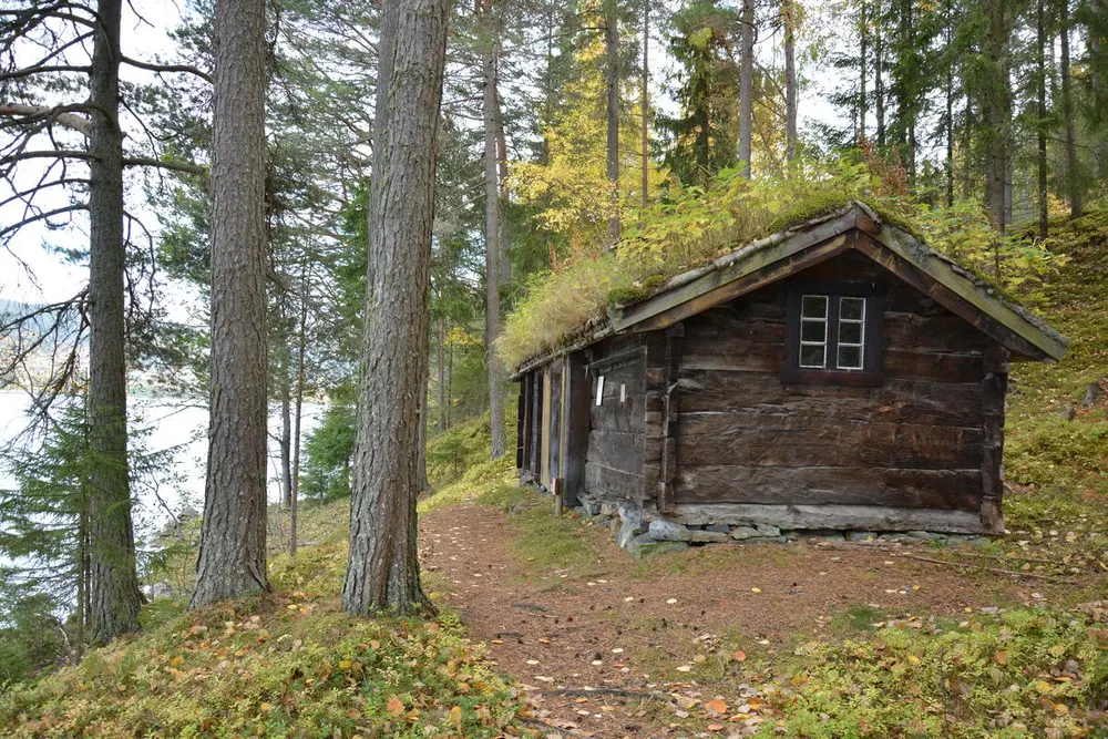 Bilde av fiskebu - ein lafta bygning frå 1700-talet