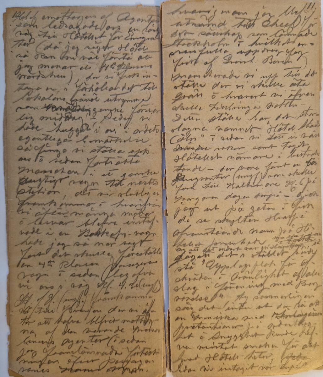 Dagbok, skriven av C E Hammarberg under resa till USA 1881 och vistelse där. 