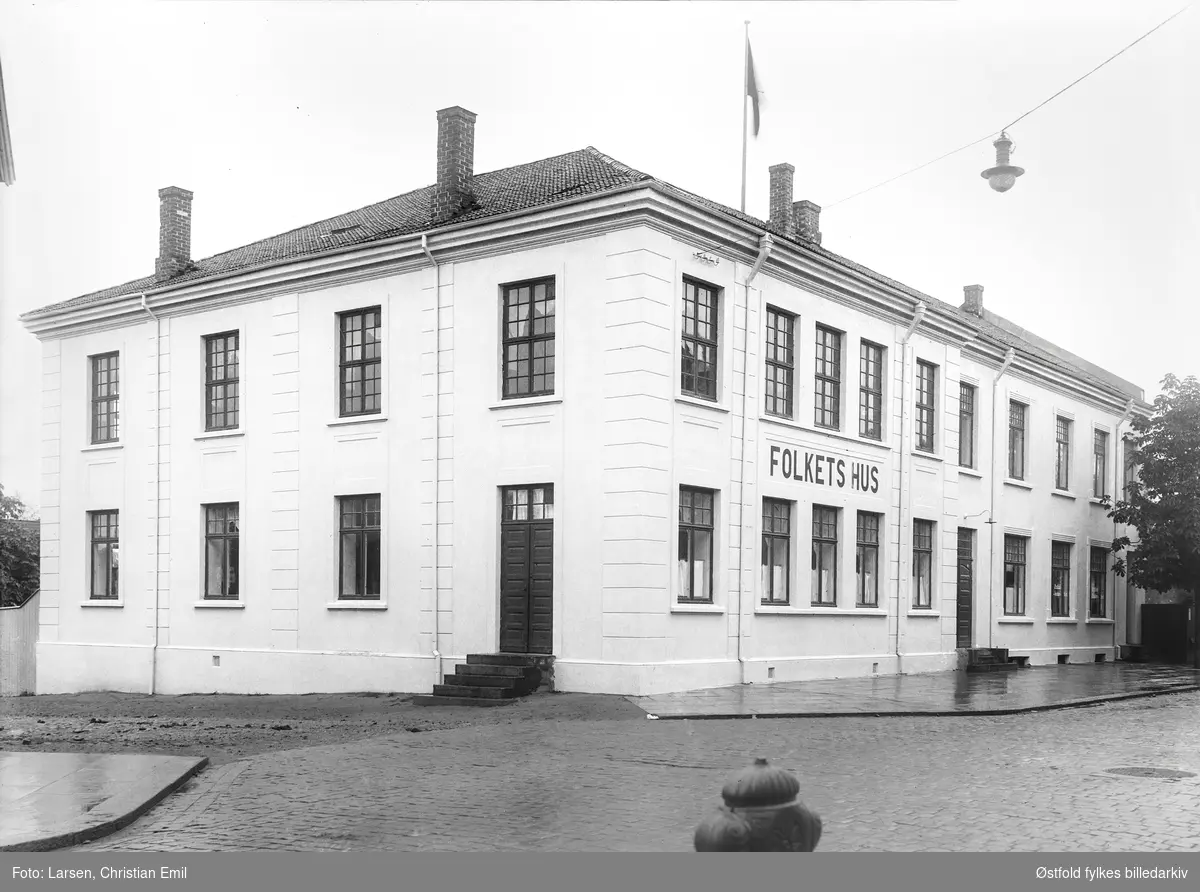 Folkets Hus i St. Marie gate i Sarpsborg, eksteriør, før 1931.