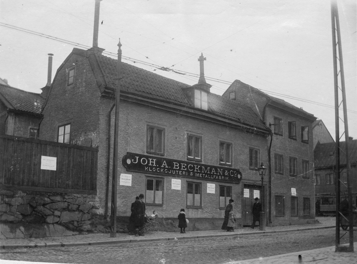 Gamla gjuteriet vid Sveavägen förut Luntmakargatan. Joh. A. Beckman & Co (klockgjuteri & metallfabrik)