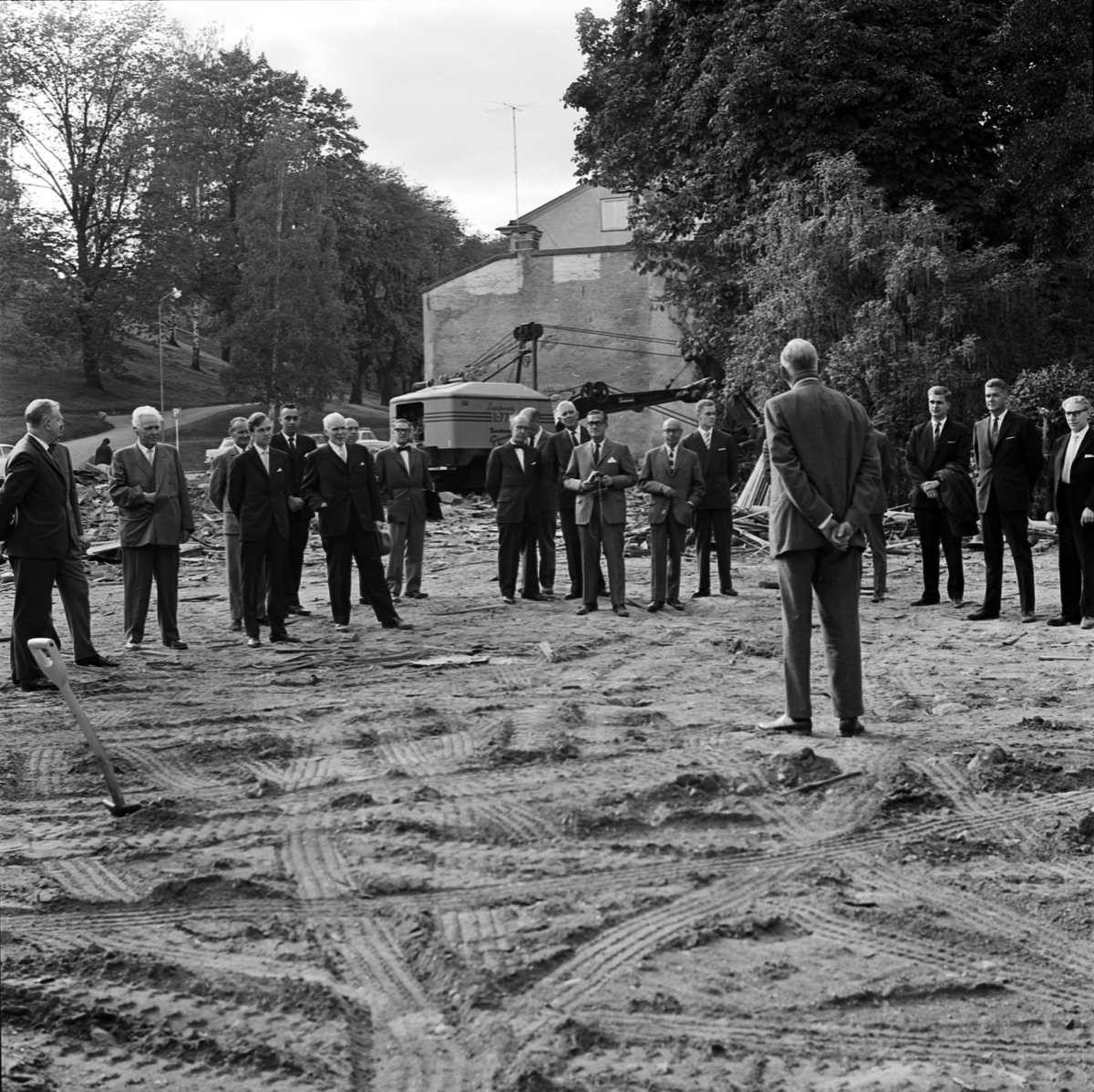 Östgötagården, första spadtaget, Uppsala 1964