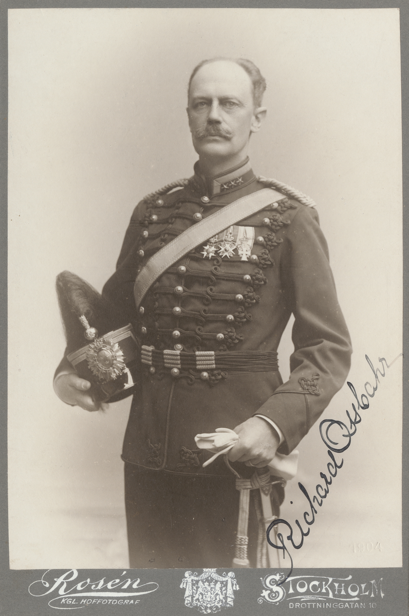 Porträtt av Richard Ossbahr, överste och chef för Andra Svea artilleriregemente.