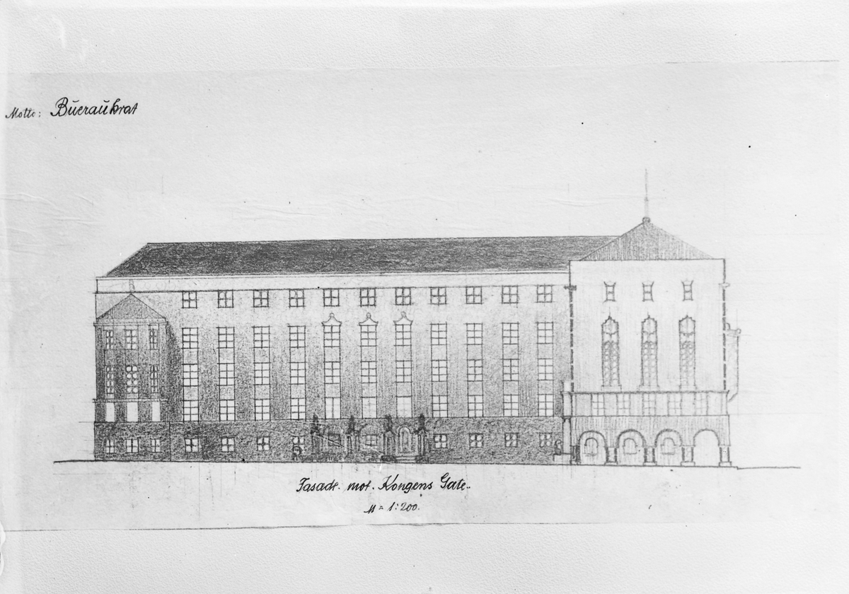 Arkitektene Tellefsen og Stølans forslag til nyttt administrasjonsbygg i Trondheim