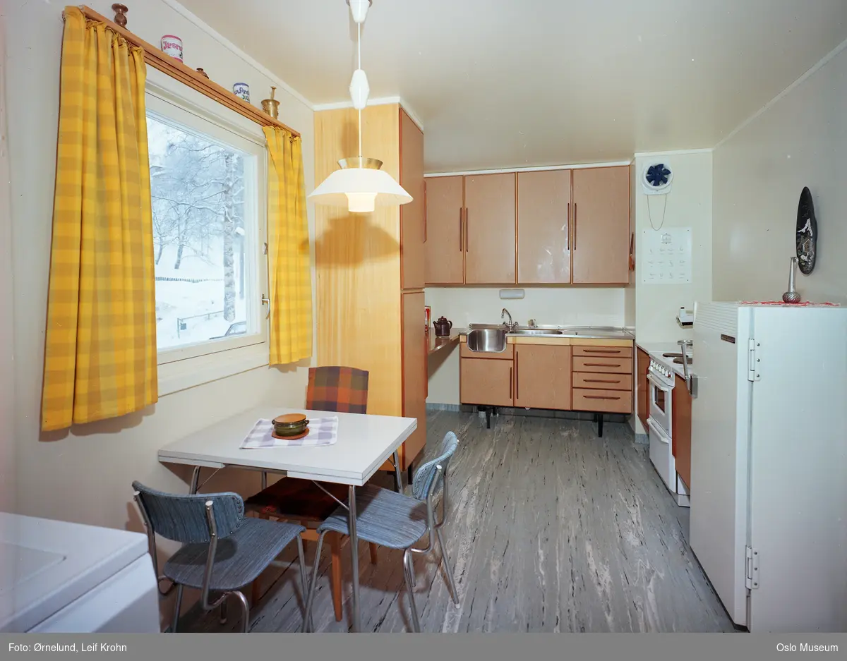 bolig, interiør, kjøkken, Standard kjøleskap