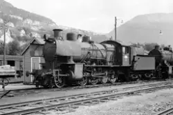 Utrangert damplokomotiv type 28b nr. 161 på Bergen stasjon