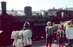 Damplokomotiv 18c nr. 245 med ekstra persontog (påsketog) fr