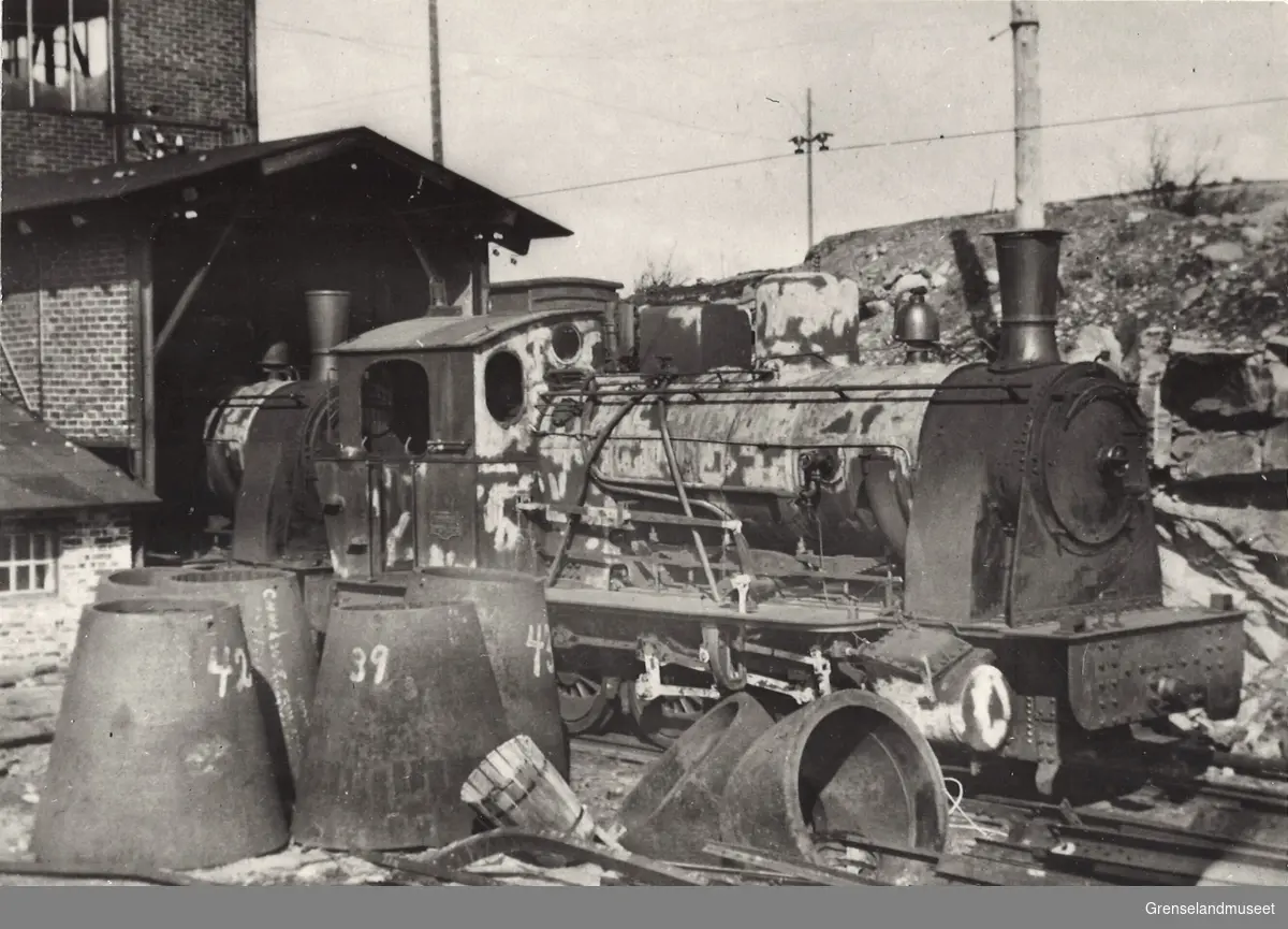 A/S Sydvaranger lokomotiv som ble ødelagt under andre verdenskrig i sammenheng med frigjøringen av Sør-Varanger på høsten 1944.
