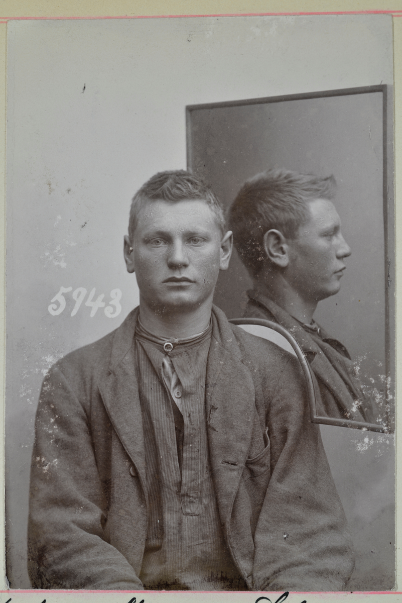 Registreringsfoto fra Kristiania-politiets forbryteralbum.