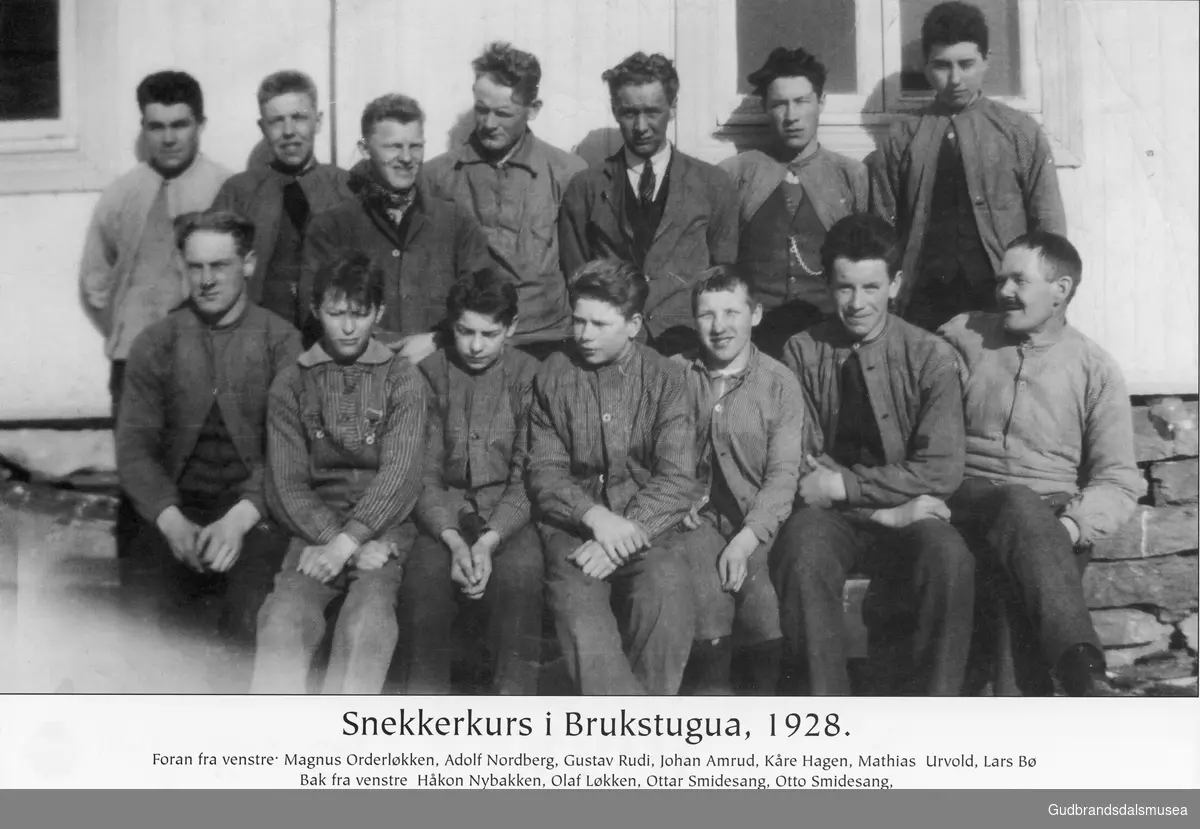 Snekkerkurs i Brukstugua, 1928.