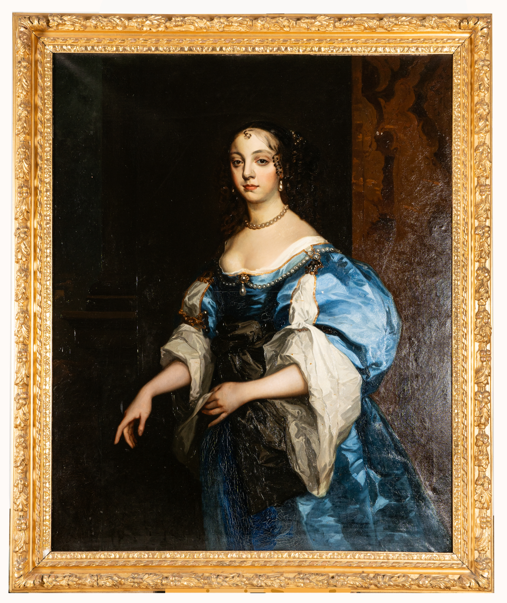 Porträtt, "Prinsessan Anna af England". Kopia av Jean Haagen. Knäbild. Olja på duk. Förgylld ram.