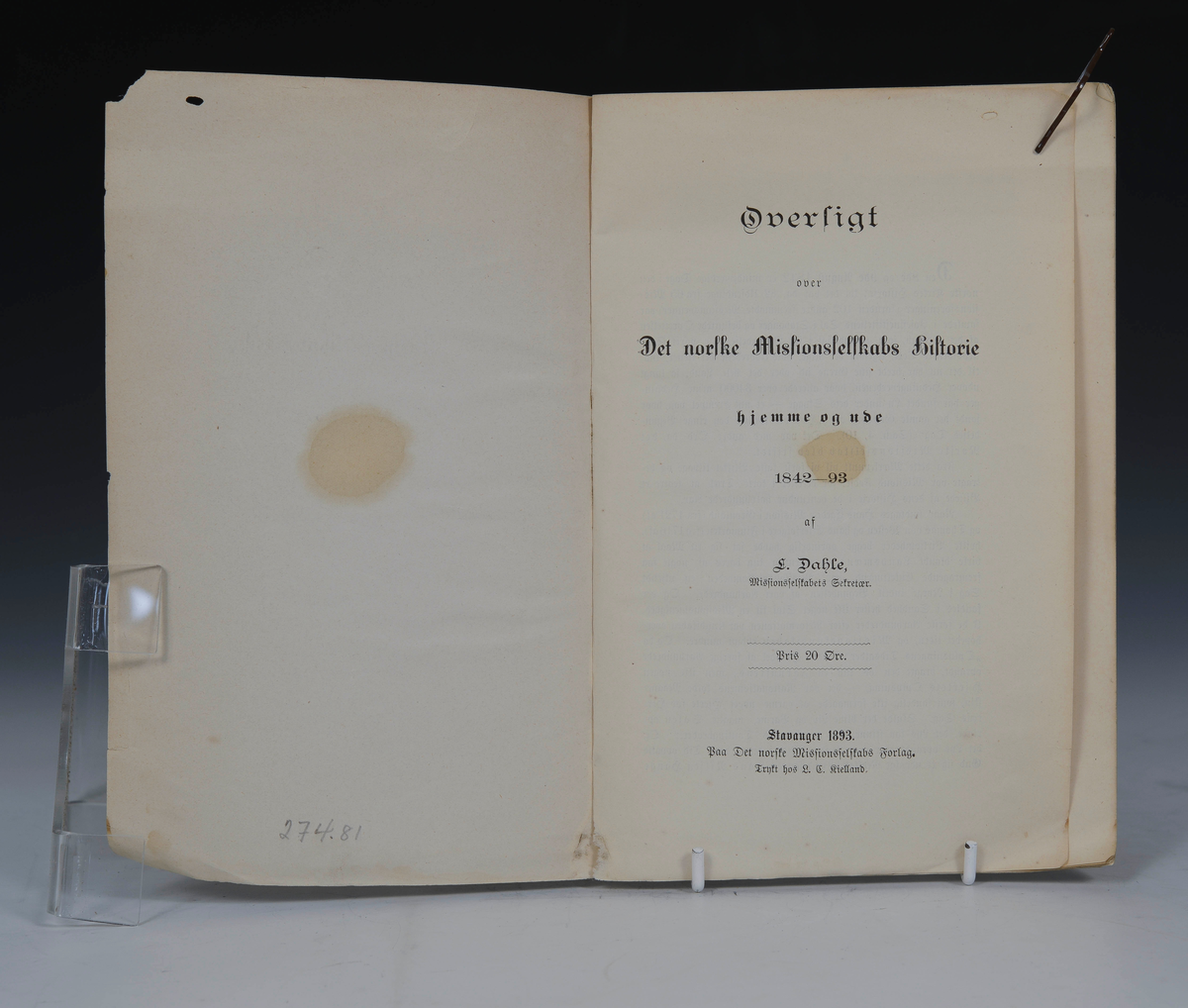 Dahle, L. Oversigt over Det norske Missionsselskabs Historie hjemme og ude. 1842-93. Stavanger 1893.