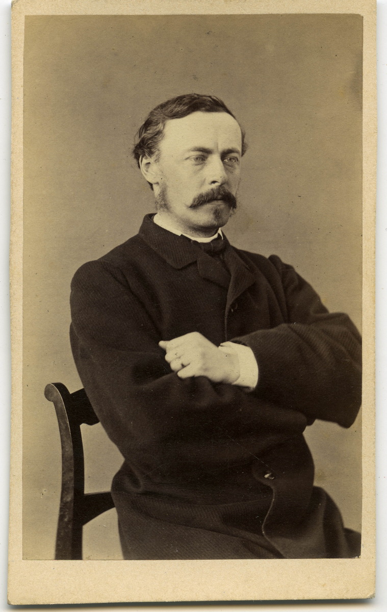 Porträtt på Axel Ulrik Qvennerstedt. Fördelningsläkare medicinsk Hedersdoktor. född år 1832 och död år 1906.