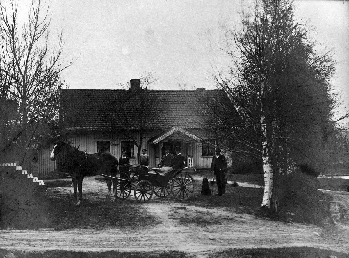 Brøter gård før 1910 Oppstilling foran huset. Hesten 
