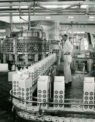 Fellesmeieriets nye tappe- og pakkemaskin,.april 1968