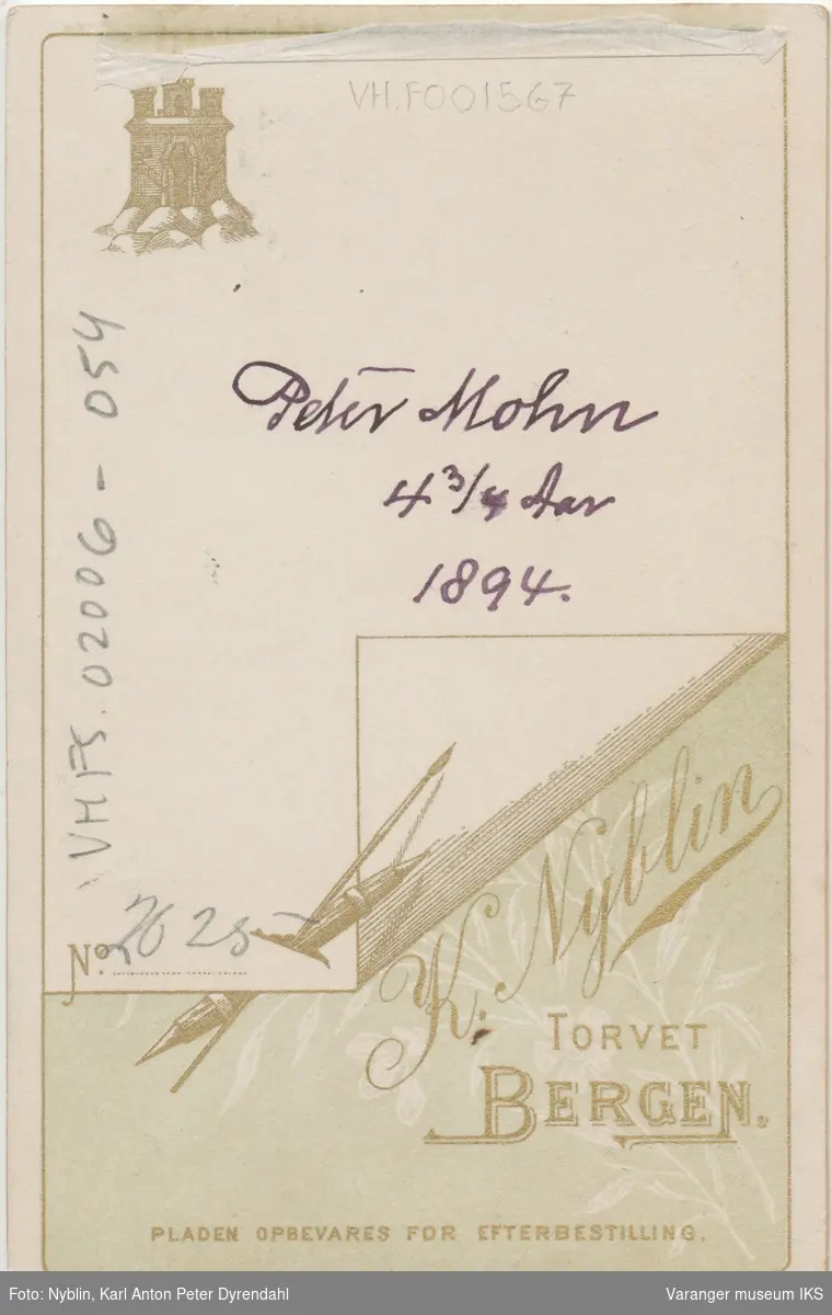 Portrett, Peter Mohn, 1894