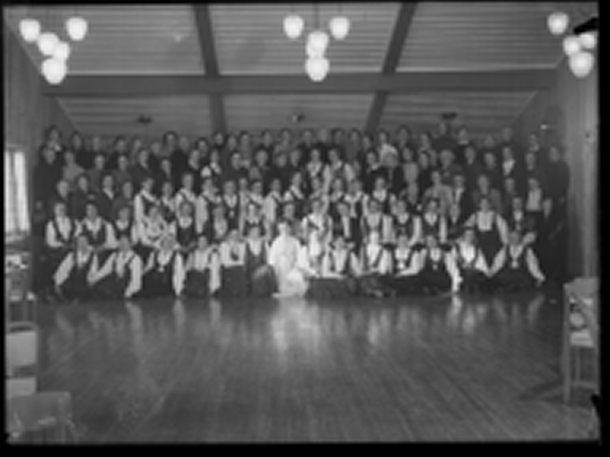 Gruppebilde av representanter fra Bondekvinnene i 1956