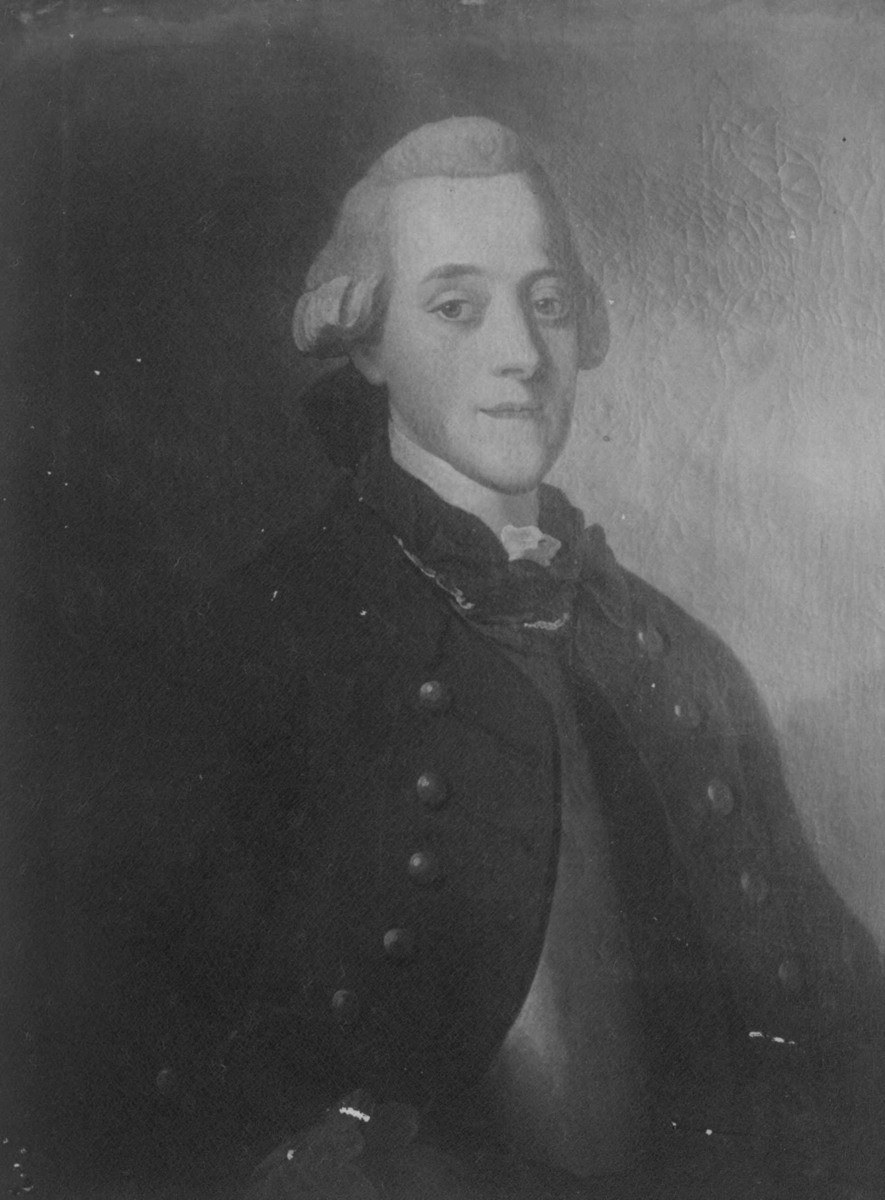Avfotografert portrett av Peder Colbjørnsen (1683-1738), son till Sogneprest Colbjørn Thorstensen. Eventuelt malt av Nicolai Wichmann.