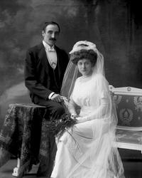 Gruppeportrett, bryllupsbilde. Fritz Albrecht Wilhelm Grevel