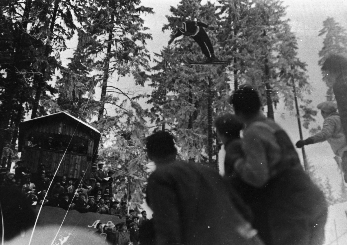 Norwegian athlete Birger Ruud at ski jumping competition at Oberhof 1931