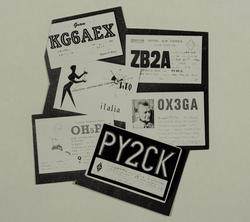 Seks visittkort frå radioamatører