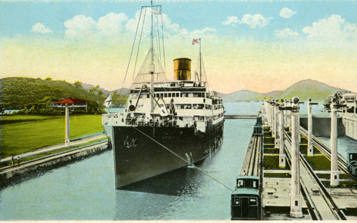 T/S Aconcagua (b.1922, Scott’s Shipbuilding & Engineering Co.Ltd., Greenock) i Panamakanalen