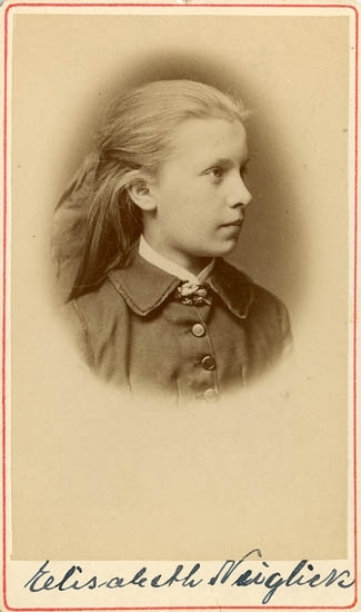 Text på kortets baksida: "Elisabeth Neiglick, f. 1868".