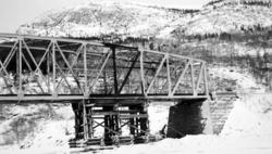 Bru over Lågen ved Eide - provisorisk utbedring av krigsskad