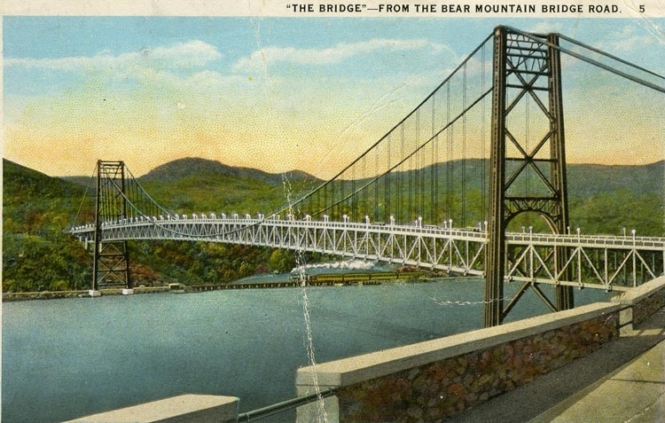 Notering på kortet: The bridge from the bear mountain bridge road.