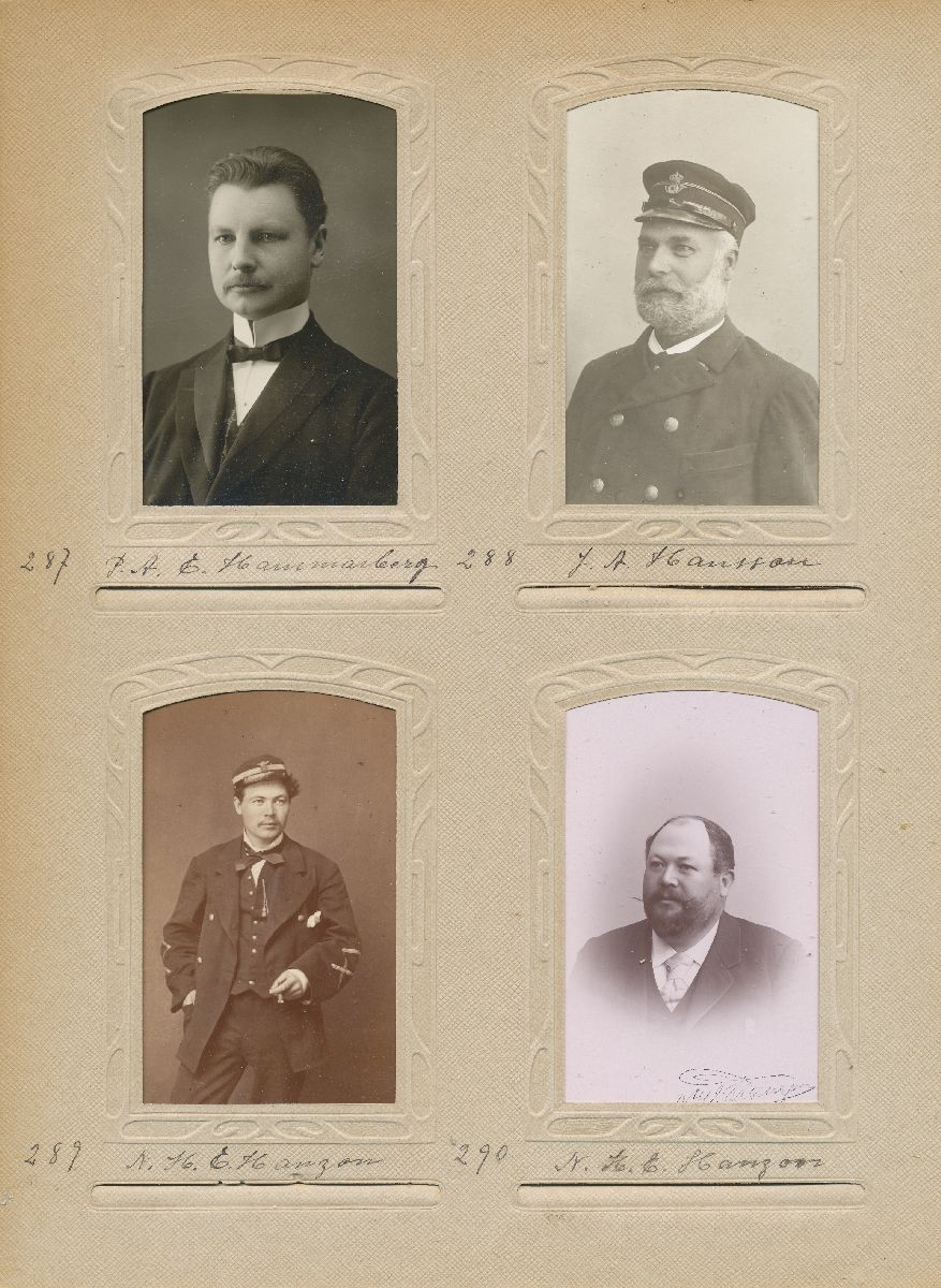 Porträtt av Nils Hjalmar Edvard Hanzon, postmästare i Trosa 1892-1899, i Mariefred 1899-1905 samt i Trelleborg 1905-1921.