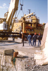 "Pelican". Forberedelse til en sveisejobb på Statfjord.