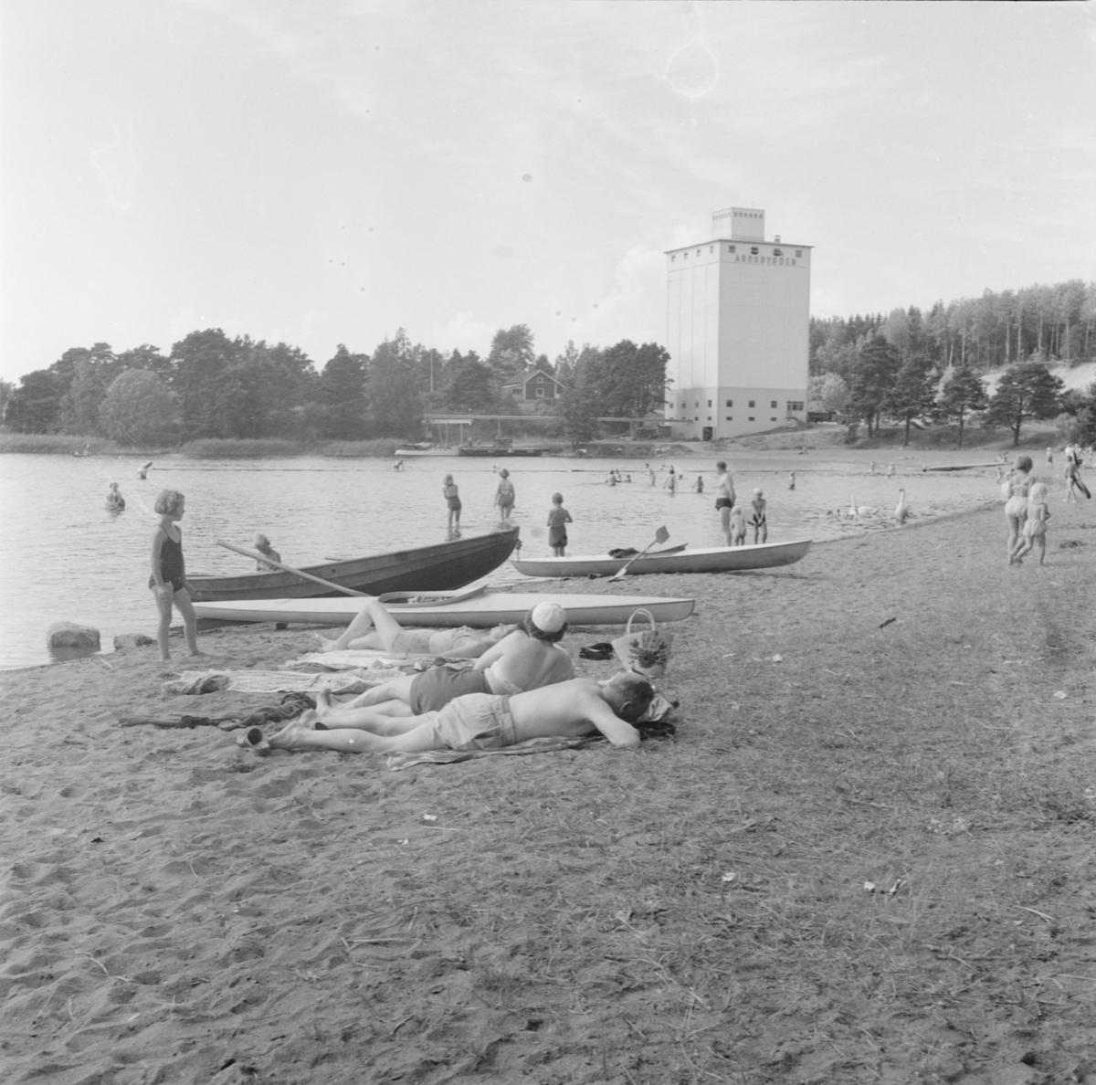 Kalmarsandbadet, Bålsta, Yttergran socken, Uppland 1952