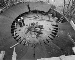 Karbidfabrikk, nyanlegg. Ovnsbunn i karbidovn 2.