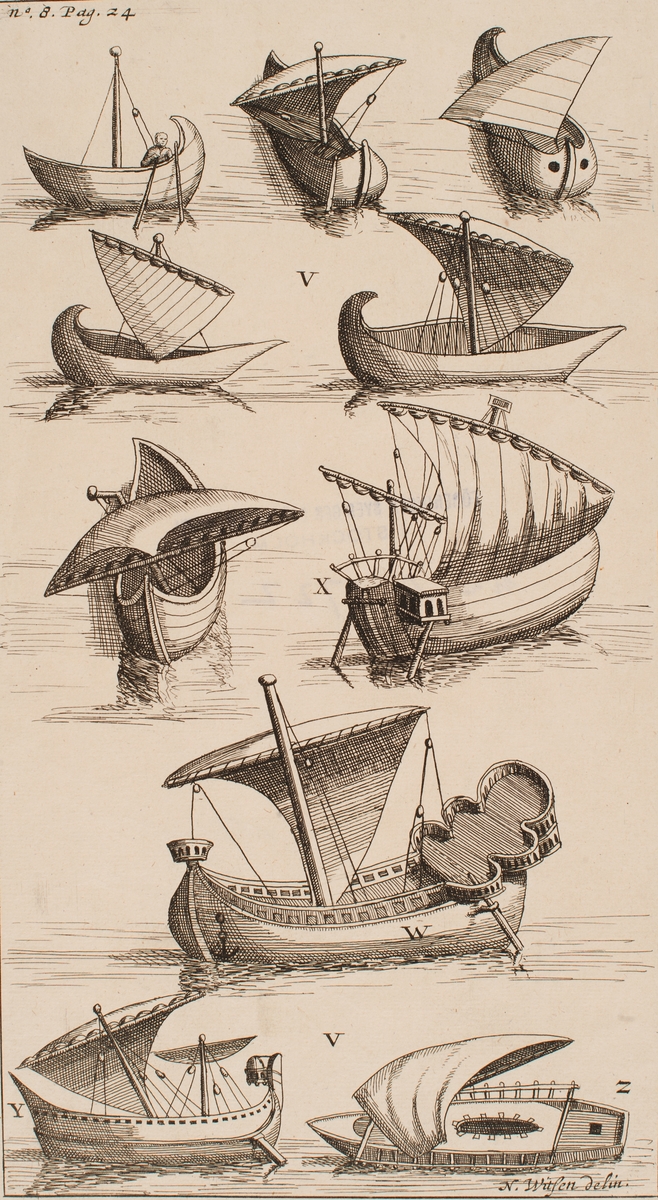 Historiska segelbåtar, 10 st.
Rekonstruktioner.