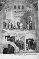 Maleri; Martha og Maria, Lazarus' oppstandelse, inntoget i J